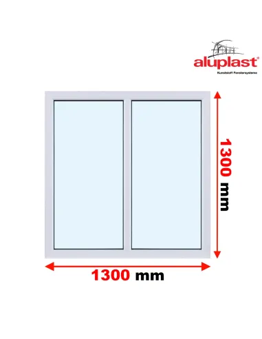 Okno PCV 1300 x 1300 Dwukwaterowe: FIX+FIX (Stałe) Aluplast IDEAL 8000