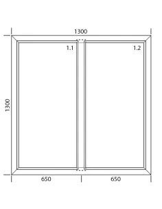 Okno PCV 130 x 130 cm Dwukwaterowe: FIX+FIX (Stałe) Aluplast IDEAL 4000 2