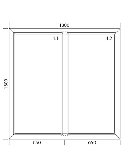 Okno PCV 130 x 130 cm Dwukwaterowe: FIX+FIX (Stałe) Aluplast IDEAL 4000