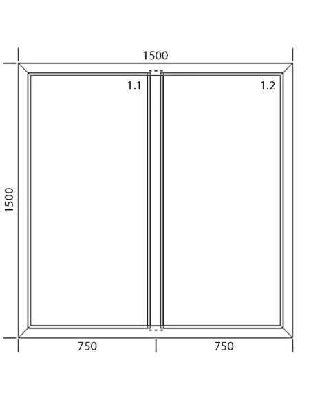 Okno PCV 150 x 150 cm Dwukwaterowe: FIX+FIX (Stałe) Aluplast IDEAL 4000