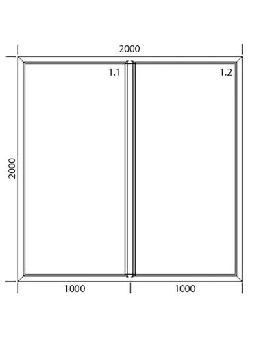 Okno PCV 200 x 200 cm Dwukwaterowe: FIX+FIX (Stałe) Aluplast IDEAL 4000
