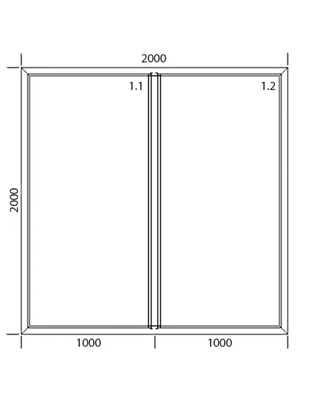 Okno PCV 200 x 200 cm Dwukwaterowe: FIX+FIX (Stałe) Aluplast IDEAL 4000