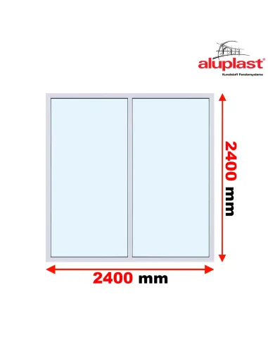 Okno PCV 2400 x 2400 Dwukwaterowe: FIX+FIX (Stałe) Aluplast IDEAL 4000