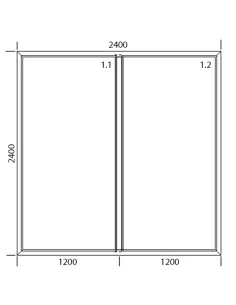 Okno PCV 240 x 240 cm Dwukwaterowe: FIX+FIX (Stałe) Aluplast IDEAL 4000 2