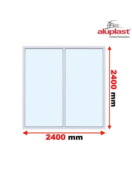 Okno PCV 240 x 240 cm Dwukwaterowe: FIX+FIX (Stałe) Aluplast IDEAL 8000