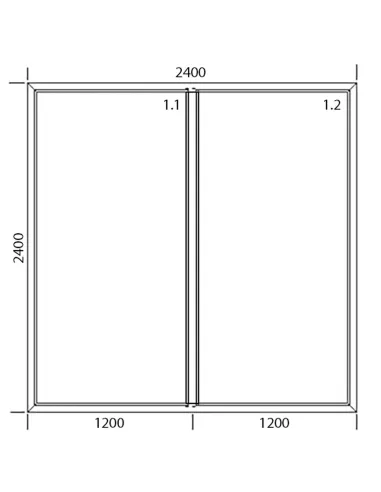 Okno PCV 240 x 240 cm Dwukwaterowe: FIX+FIX (Stałe) Aluplast IDEAL 8000