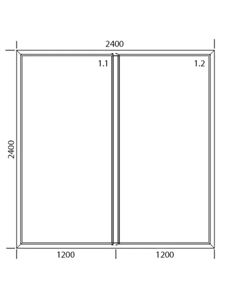 Okno PCV 240 x 240 cm Dwukwaterowe: FIX+FIX (Stałe) Aluplast IDEAL 8000