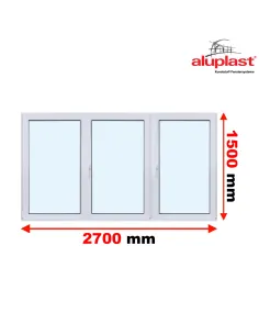 Okno PCV 270 x 150 cm Trzykwaterowe: R+RU+R - Aluplast IDEAL 8000