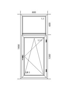 Okno PCV 80 x 190 cm Rozwierno-uchylne z Naświetlem - Aluplast IDEAL 4000 2