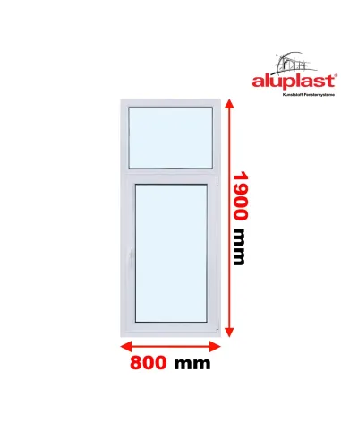 Okno PCV 800 x 1900 Rozwierno-uchylne z Naświetlem - Aluplast IDEAL 4000