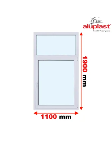 Okno PCV 1100 x 1900 Rozwierno-uchylne z Naświetlem - Aluplast IDEAL 4000