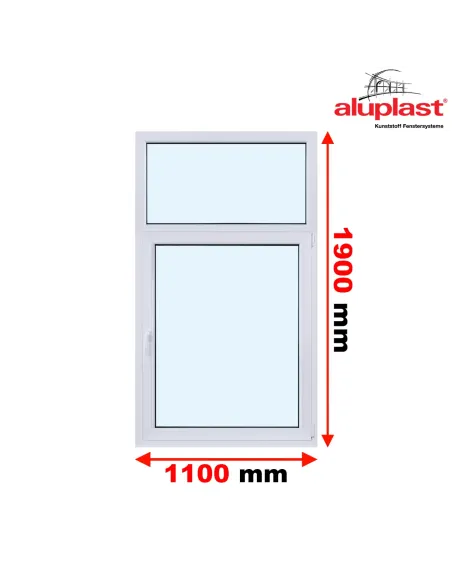 Okno PCV 110 x 190 cm Rozwierno-uchylne z Naświetlem - Aluplast IDEAL 4000