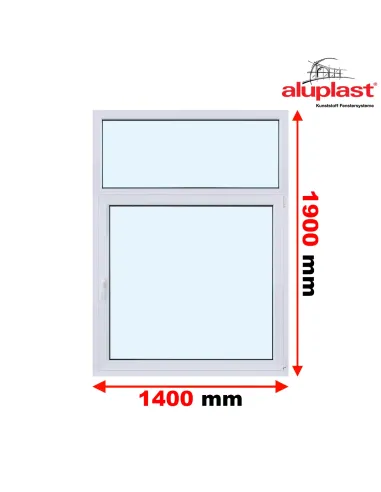 Okno PCV 1400 x 1900 Rozwierno-uchylne z Naświetlem - Aluplast IDEAL 4000