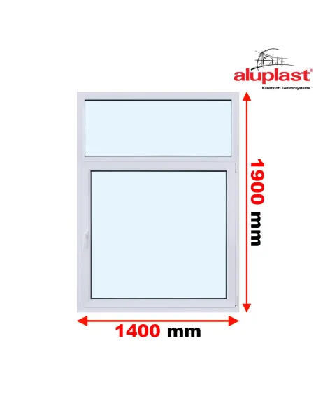 Okno PCV 140 x 190 cm Rozwierno-uchylne z Naświetlem - Aluplast IDEAL 4000