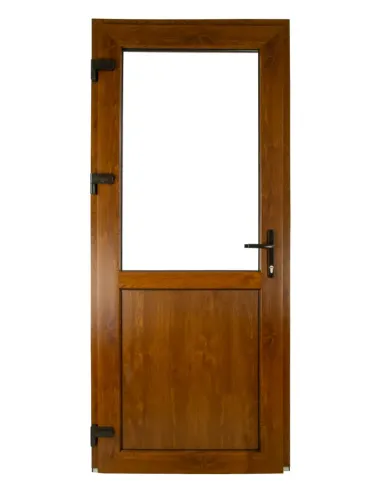 Drzwi Zewnętrzne PCV 90 x 210 cm Złoty Dąb