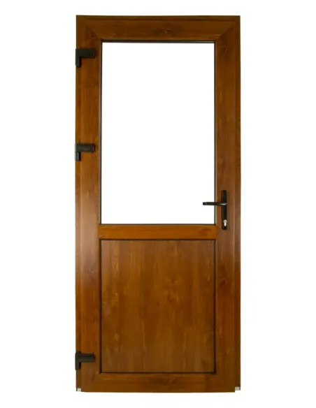 Drzwi Zewnętrzne PCV 90 x 210 cm Złoty Dąb