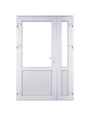 Drzwi Zewnętrzne Dwuskrzydłowe PCV 140 x 210 cm Białe