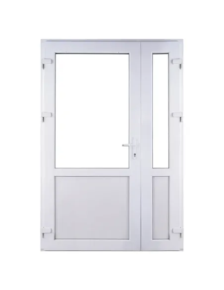 Drzwi Zewnętrzne Dwuskrzydłowe PCV 140 x 210 cm Białe