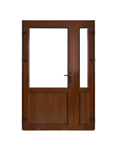 Drzwi Zewnętrzne Dwuskrzydłowe PCV 160 x 210 cm Orzech 2