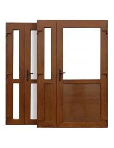 Drzwi Zewnętrzne Dwuskrzydłowe PCV 140 x 210 cm Złoty Dąb