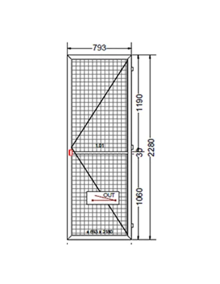 Moskitiera drzwiowa 79,3 x 228 cm - RAL 9016