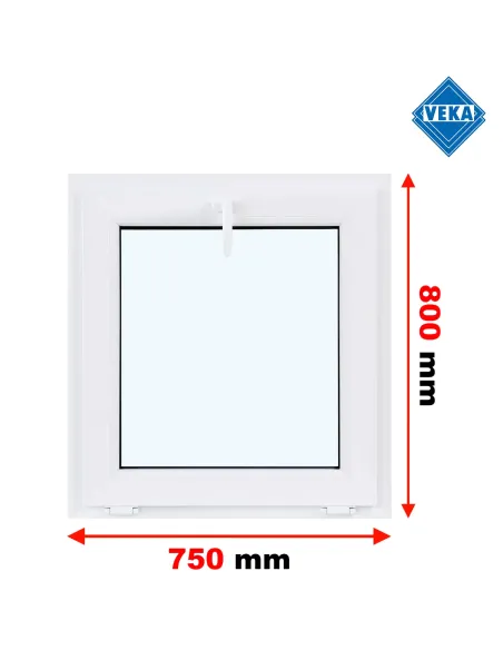 Okno PCV 75 x 80 cm Uchylne Trzyszybowe Veka Softline 82 MD
