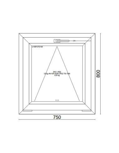Okno PCV 75 x 80 cm Uchylne Trzyszybowe Veka Softline 82 MD