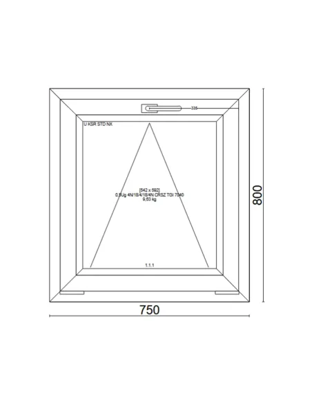 Okno PCV 75 x 80 cm Uchylne Trzyszybowe Veka Softline 82 MD