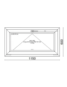 Okno PCV 115 x 60 cm Uchylne Trzyszybowe Veka Softline 82 MD 2