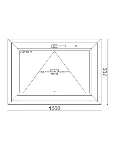 Okno PCV 100 x 70 cm Uchylne Trzyszybowe Veka Softline 82 MD