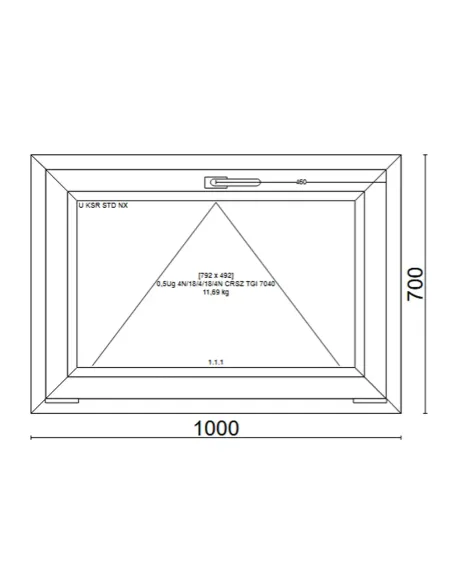 Okno PCV 100 x 70 cm Uchylne Trzyszybowe Veka Softline 82 MD