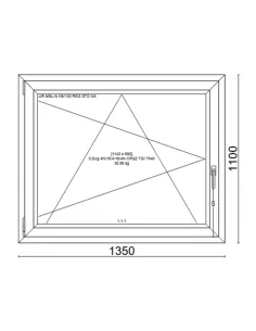 Okno PCV 135 x 110 cm Rozwierno-Uchylne Trzyszybowe Veka Softline 82 MD 2