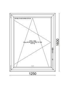 Okno PCV 125 x 160 cm Rozwierno-Uchylne Trzyszybowe Veka Softline 82 MD 2
