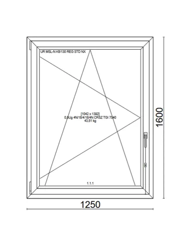 Okno PCV 125 x 160 cm Rozwierno-Uchylne Trzyszybowe Veka Softline 82 MD