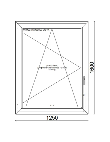 Okno PCV 125 x 160 cm Rozwierno-Uchylne Trzyszybowe Veka Softline 82 MD