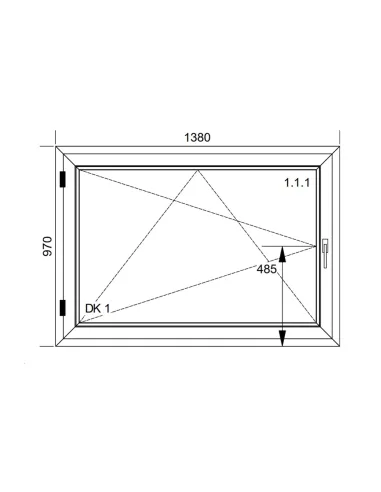 WYPRZEDAŻ - Okno PCV Rozwierno-Uchylne 138 x 97 cm Antracytowe