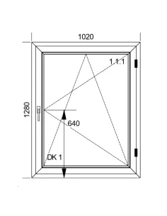 WYPRZEDAŻ - Okno PCV Rozwierno-Uchylne 102 x 128 cm Antracytowe 2