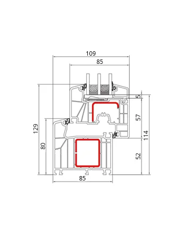 Okno PCV 50 x 50 cm Uchylne Trzyszybowe Aluplast IDEAL 7000