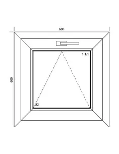Okno PCV 60 x 60 cm Uchylne Trzyszybowe Aluplast IDEAL 7000 2