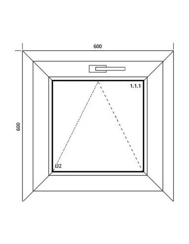 Okno PCV 60 x 60 cm Uchylne Trzyszybowe Aluplast IDEAL 7000