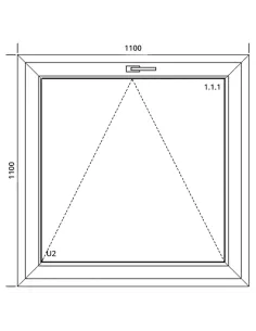 Okno PCV 110 x 110 cm Uchylne Trzyszybowe Aluplast IDEAL 7000 2