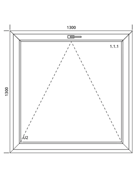 Okno PCV 130 x 130 cm Uchylne Trzyszybowe Aluplast IDEAL 7000