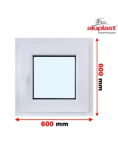 Okno PCV 60 x 60 cm Rozwierne Trzyszybowe Aluplast IDEAL 7000