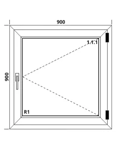 Okno PCV 90 x 90 cm Rozwierne Trzyszybowe Aluplast IDEAL 7000 2