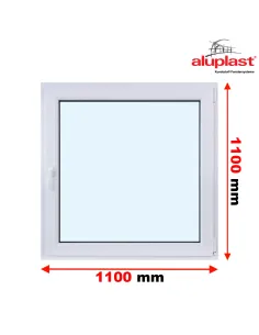 Okno PCV 110 x 110 cm Rozwierne Trzyszybowe Aluplast IDEAL 7000