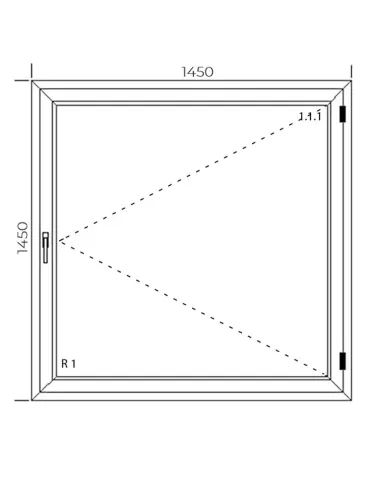Okno PCV 145 x 145 cm Rozwierne Trzyszybowe Aluplast IDEAL 7000