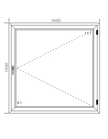 Okno PCV 145 x 145 cm Rozwierne Trzyszybowe Aluplast IDEAL 7000