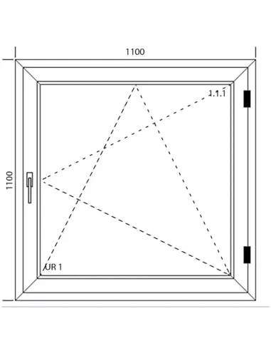 Okno PCV 110 x 110 cm Rozwierno-Uchylne Trzyszybowe Aluplast IDEAL 7000