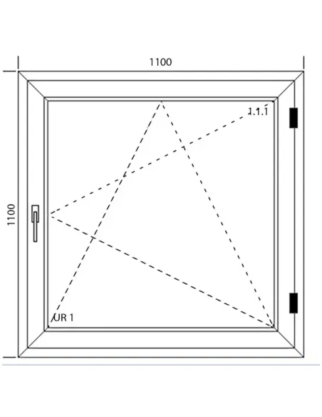Okno PCV 110 x 110 cm Rozwierno-Uchylne Trzyszybowe Aluplast IDEAL 7000
