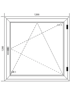 Okno PCV 120 x 120 cm Rozwierno-Uchylne Trzyszybowe Aluplast IDEAL 7000 2